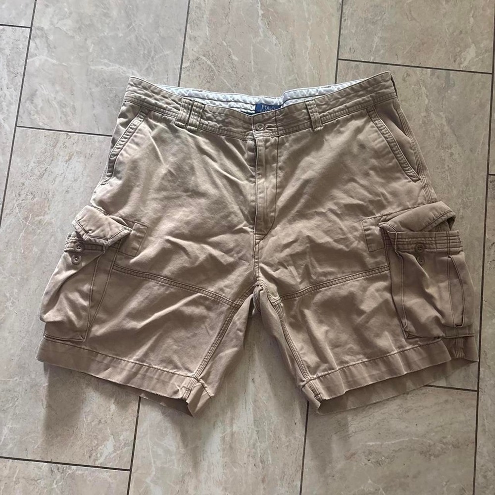 Polo Ralph Lauren Mens Tan Cargo Shorts Classic Polo Chino Khaki Brown 42